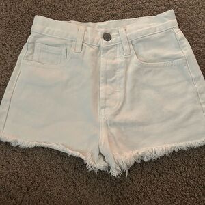 Women's White Denim Shorts Brandy melville John Galt